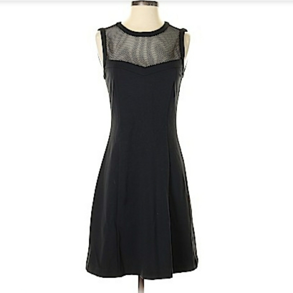 DKNY Black Dress With Mesh Details
